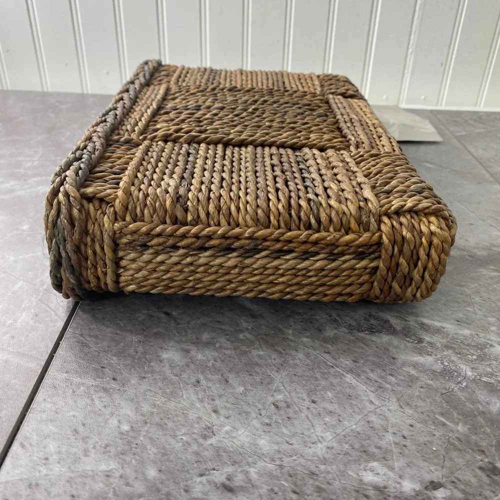 Padmas Plantation Woven Seagrass Floating Wall Shelf Brown SHLF03-AB S Indonesia
